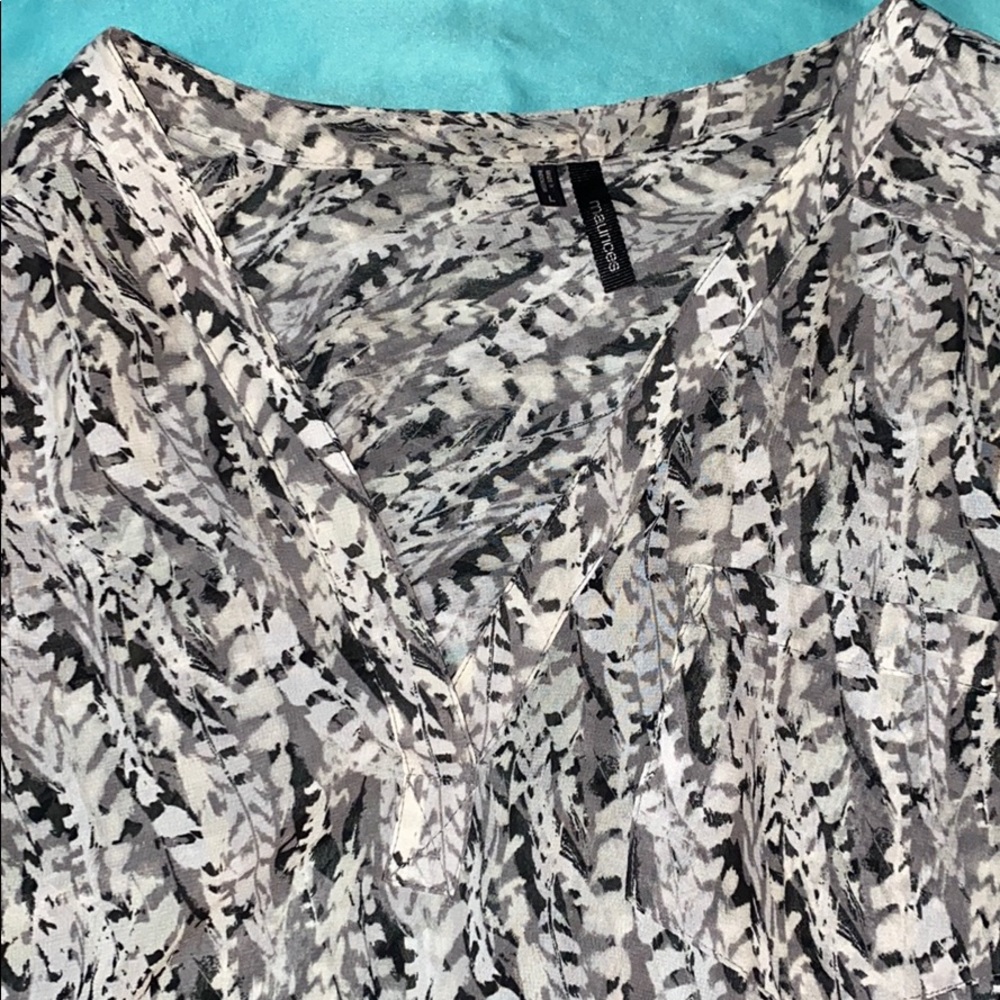 Grey cream and black top